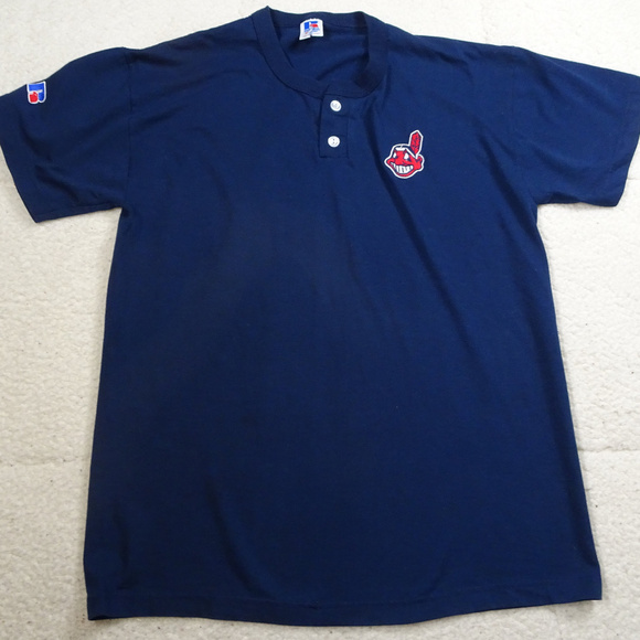 MLB Cleveland Indians Russell Polo Shirt Medium - Picture 1 of 7